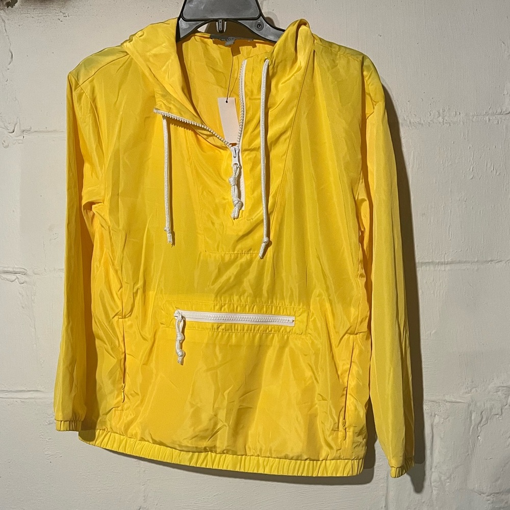 T by Talbots Size P Yellow quarter zip rain jacket NWT